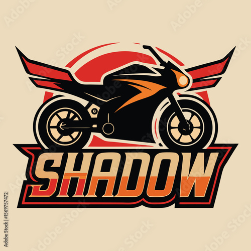 Vector illustration of Super Sport Motorcycle silhouette isolated on Black background. Can be used for printed on motorcycle club t-shirt, background, banner, posters, icon, web, etc.