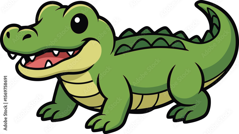 Fototapeta premium かわいいワニのイラスト 