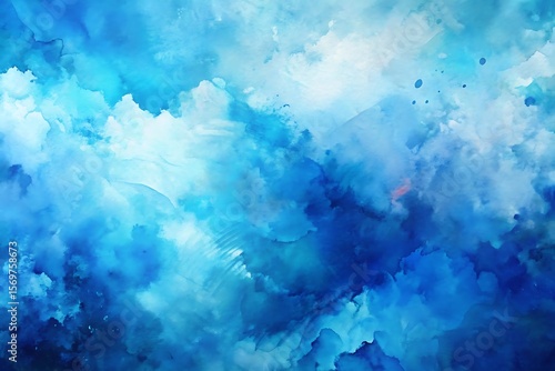 Wallpaper Mural Abstract Blue Watercolor Background: Serene, Dreamy, Textured Design for Digital Projects Torontodigital.ca
