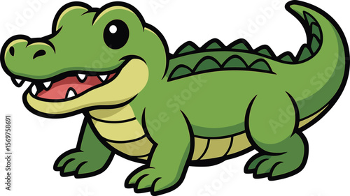 かわいいワニのイラスト
