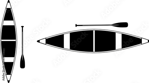 Canoe vector illustration for water sports and outdoor recreation activities design template and icon set editable