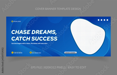 abstract background template business banner with image space replacement for social media and website promotion
