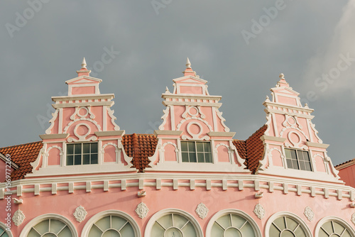 Wall Mural Historic pink building showcases intricate architectural details in a charming t