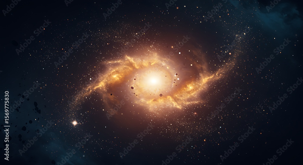 Fototapeta premium Cosmic Collision A Stunning Visualization of Celestial Bodies Colliding in Space