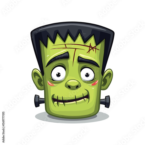Frankenstein Monster Head in Vector Style