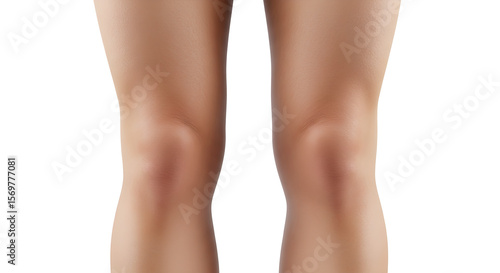 female legs isolated on white - healthy knees 
