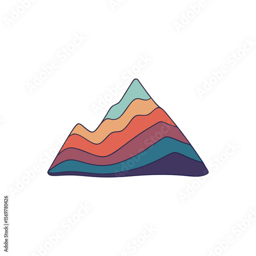 Abstract illustration of a colorful mountain range