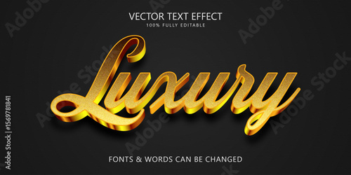 Luxury gold script editable text effect, elegant script text style