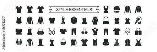 Style Essentials Monochrome Set Apparel, Bags, Accessories, Silhouettes, Black Shapes