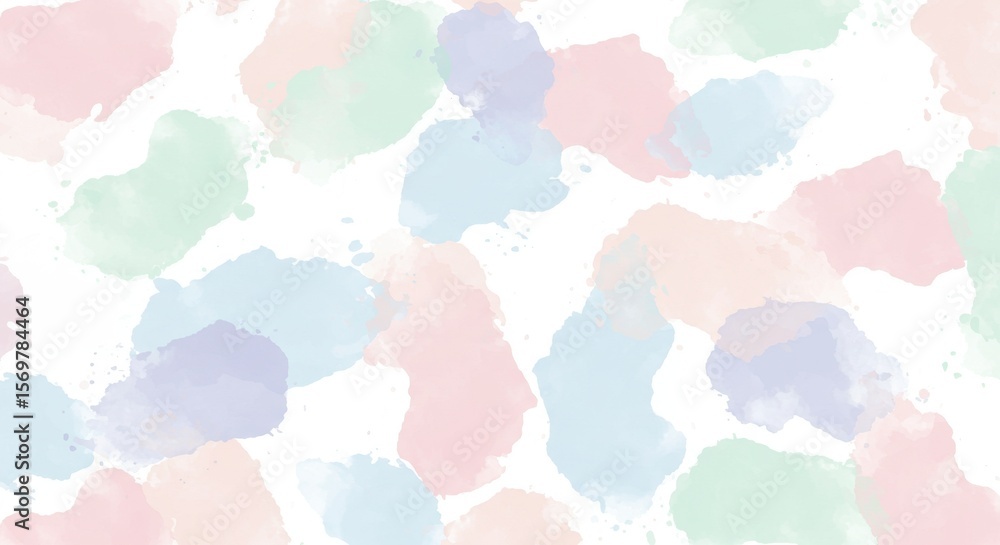 Fototapeta premium Pastel watercolor splashes seamless pattern background