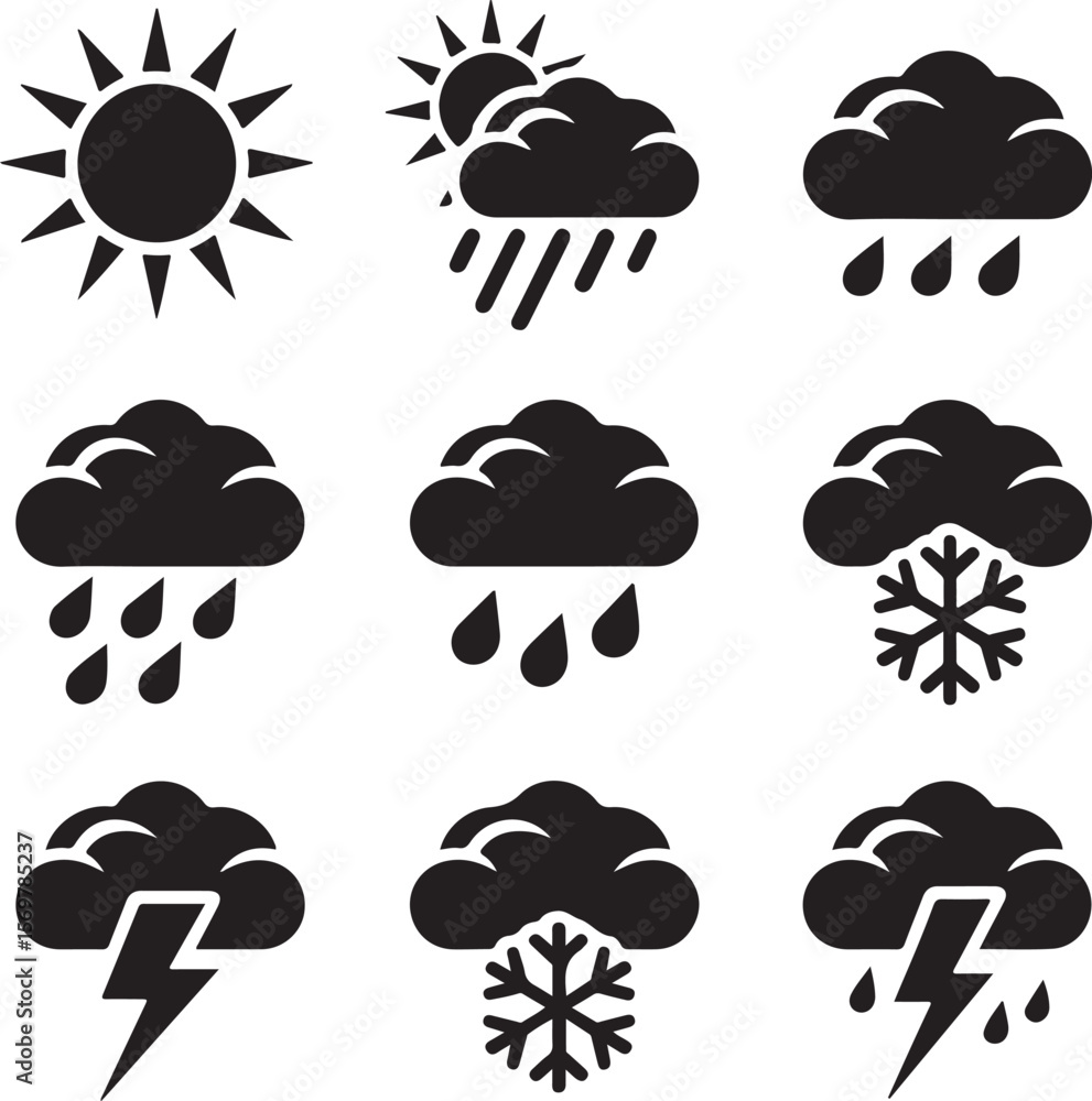 Flat Weather Icons Collection | Vector Design
Flat Weather Icons Collection | Vector Design