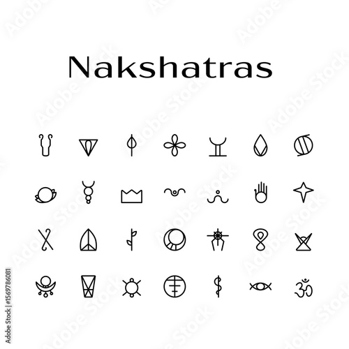 Nakshatras Icons (Black)