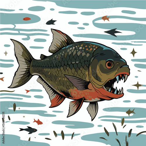 Vibrant and diverse school of tropical fish swimming in the ocean