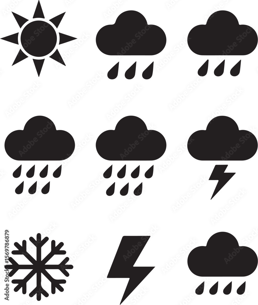 Forecast Icons in Silhouette Style
Forecast Icons in Silhouette Style