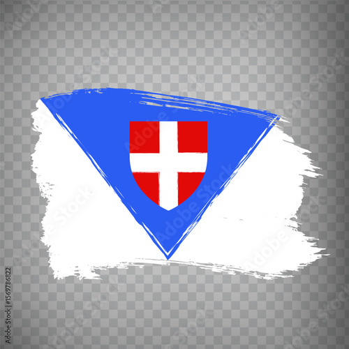 Flag of Savoie brush strokes. Flag Savoie departament of France on transparent background for your web site design, app, UI. French Republic.  EPS 10.