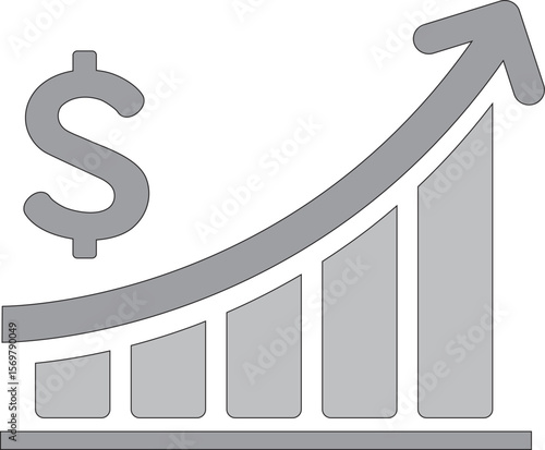 vector illustration of increasing sales graph symbol design and maximum profit