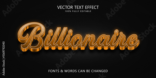 Luxury editable text effect, Gold 3d text style