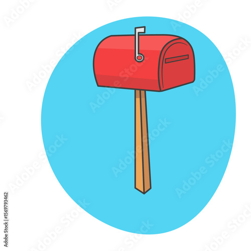 Vector illustration of red mail box