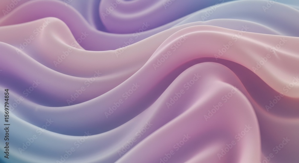 Fototapeta premium Soft, flowing fabric in pastel hues with gentle light and shadows