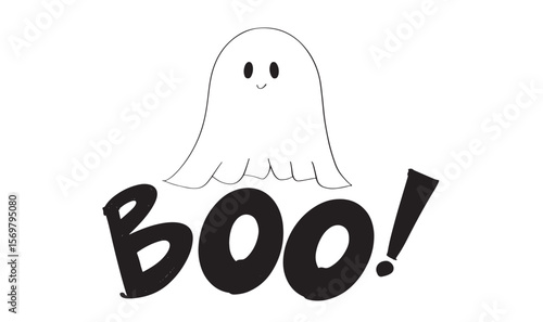 Ghost boo happy halloween dy 31st october month spooky horror autumn season ghost boo character cartoon costume scarey fear trick or treat happy halloween monster ghost boo halloween party event fear