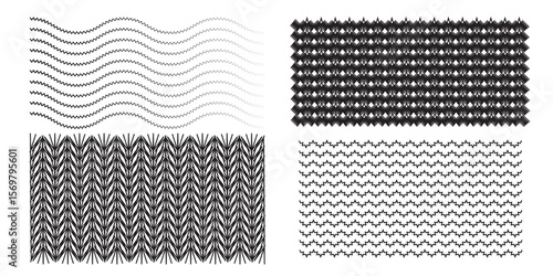 Waves line set. Wave ornament pattern. Set of wavy zigzag lines. Wave thin line background. Vector zigzag and wavy horizontal underline. Vector