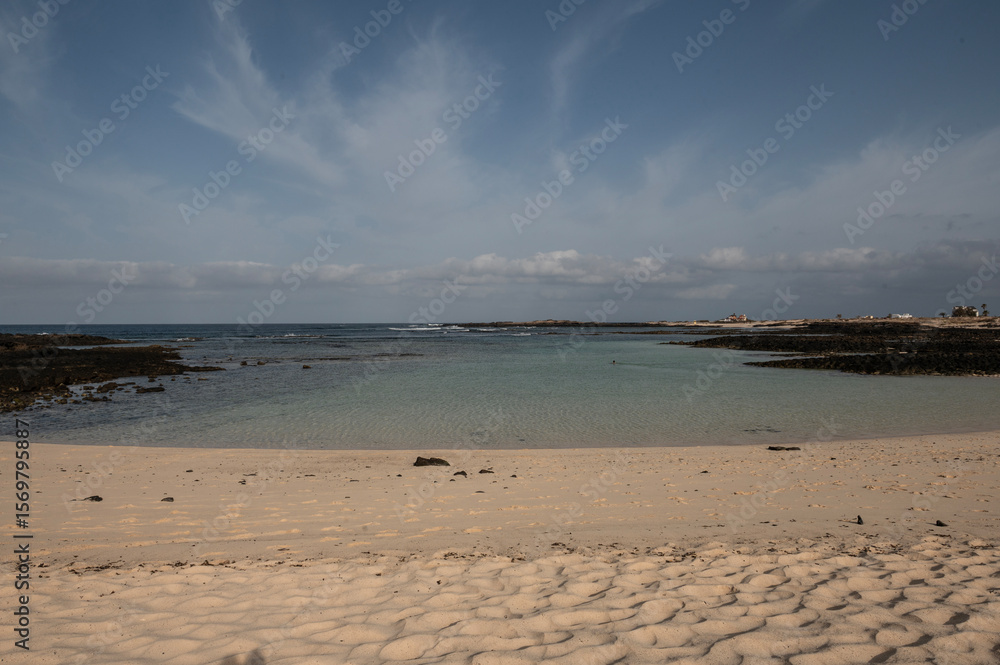 Obraz premium Amanecer en la playa de Morforín, El Cotillo, Fuerteventura