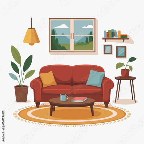 Stylish Interior of a Relaxing Living Room