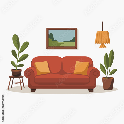 Warm and Cozy Living Room with Soft Lighting