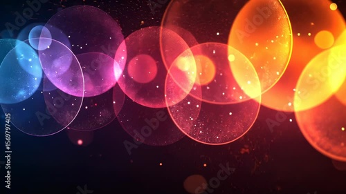 Abstract design with overlapping glowing circles in vibrant colors