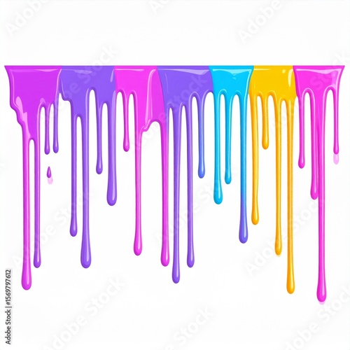 Vibrant Dripping Paint Colors Abstract Background