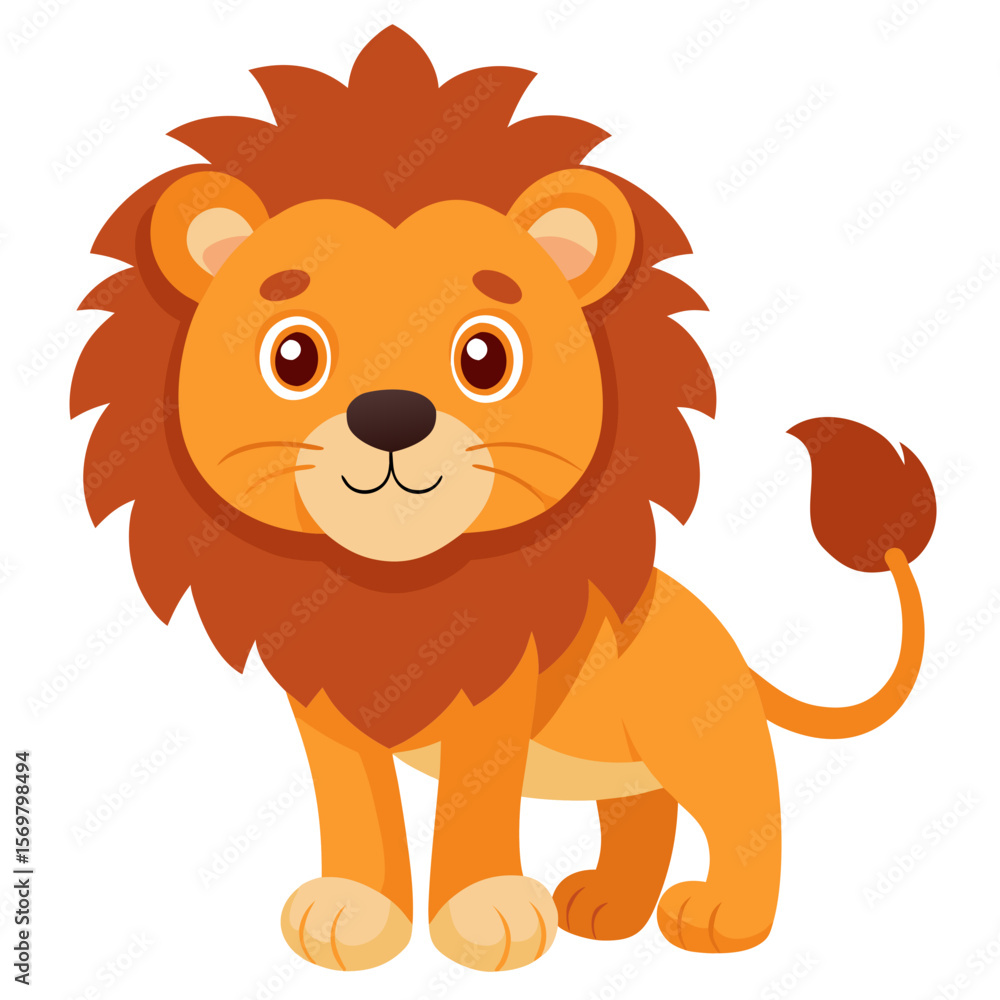 Powerful Lion Close-Up - African Lion Vector Art Powerful Lion Close-Up - African Lion Vector Art