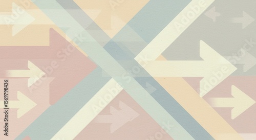 Faded arrows: directional pastel pattern with textured overlay and subtle movement