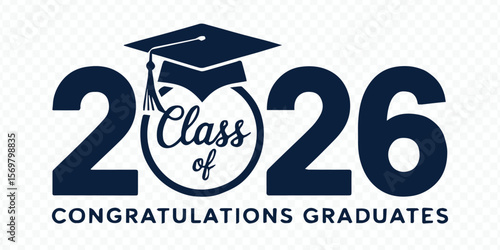 class of 2026 graduation announcement graphic with cap and tassel and congratulations message for graduates