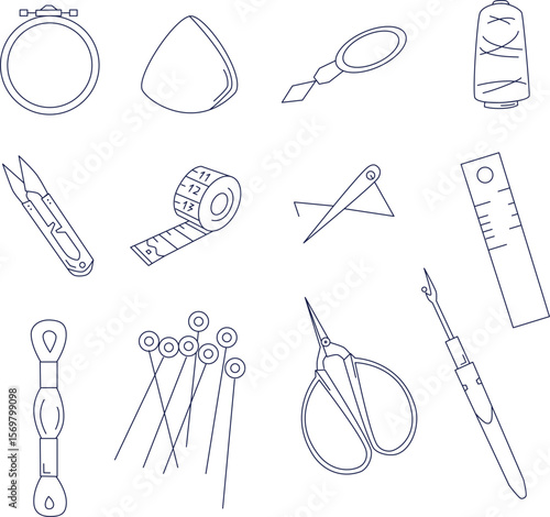 Sewing Line Icons