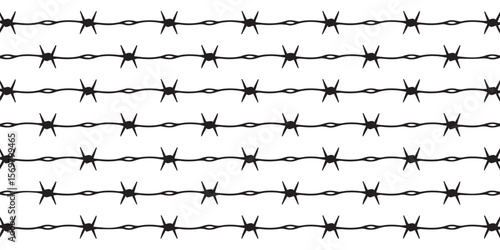 high-resolution barbed wire vector illustration for protection, hazard and warning designs