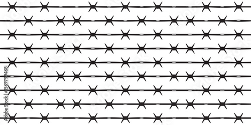 detailed barbed wire vector graphic for industrial, military and prison themed artwork