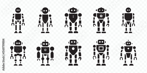 diverse robots vector set featuring futuristic androids cyborg concepts mechanical machines and drone designs for tech projects