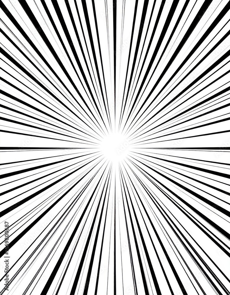 Fototapeta premium Abstract Black And White Radial Lines Burst Background