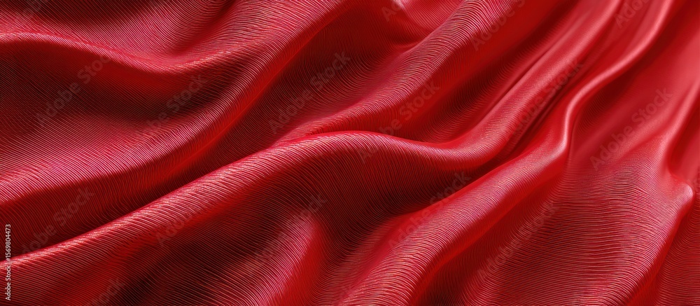 Obraz premium Closeup of red fabric with soft folds
