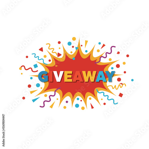A vibrant, comic-style graphic announcing a giveaway.