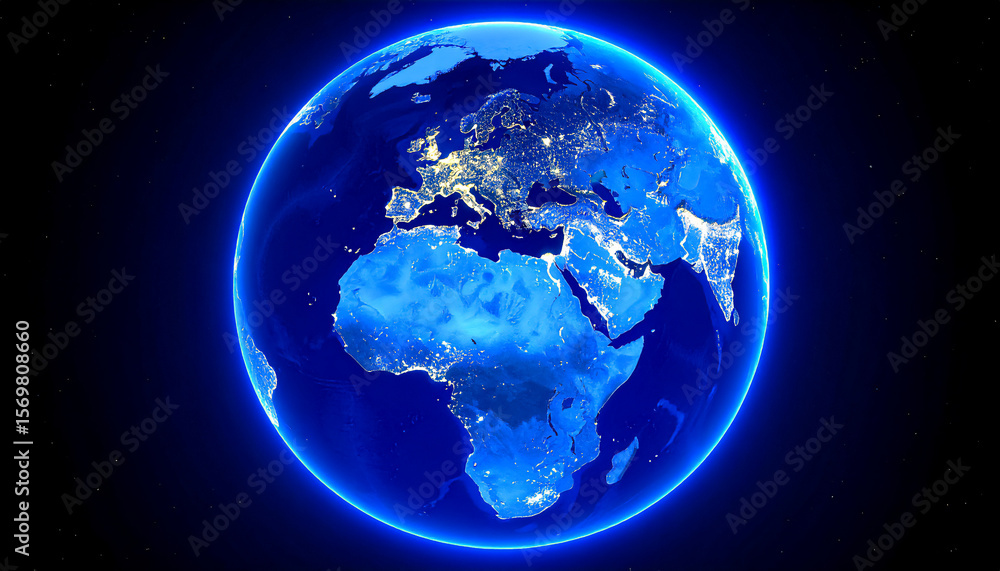 Obraz premium Image of the African continent from space on a globe