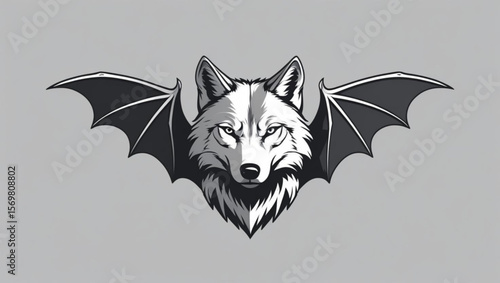 Monochrome Winged Wolf