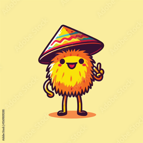 vector style cute unique undead monster mascot illustration