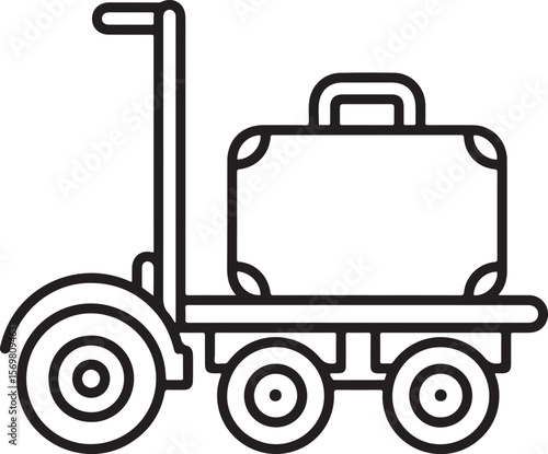 Luggage cart with suitcase travel transportation