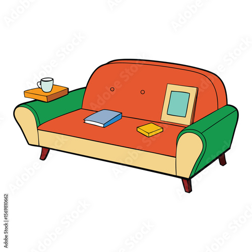A psychologist’s couch: a comfortable, inviting sofa where patients relax, fostering openness and deep conversations in a calm, safe therapeutic setting.
