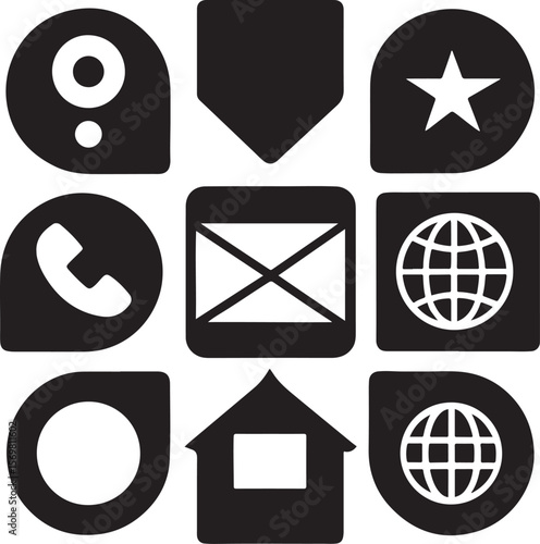 Email and web icon set, modern vector symbols for internet and business design
