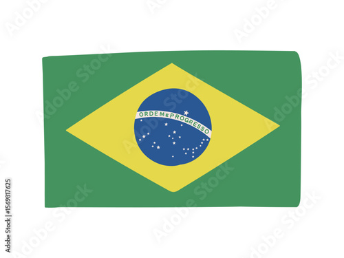 ブラジルの国旗のイラスト素材