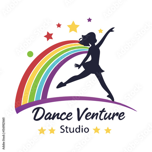 silhouette logo of dance venture studio