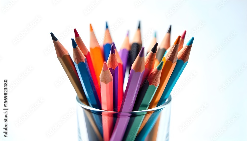colored pencils in a glass colored pencils in a glass