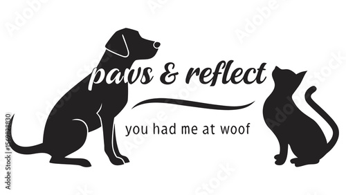 Pet Quote Silhouettes — Inspirational Sayings Embedded in Dog or Cat Shapes like “You Had Me at Woof” for Gift Merch